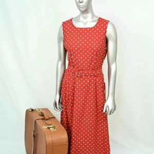 Talbots vintage red and white polka dot dress